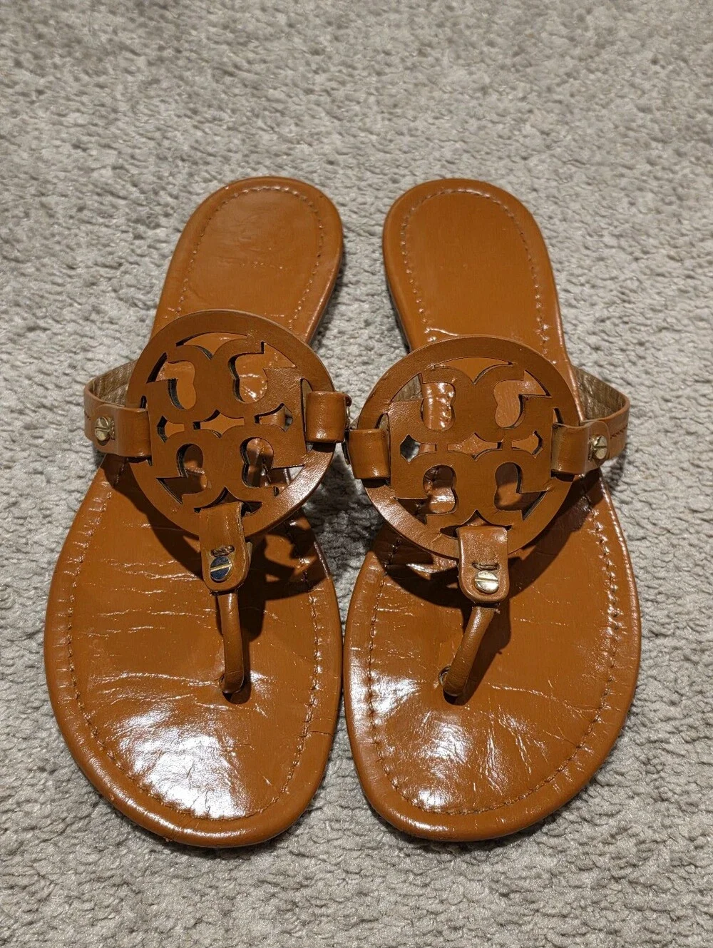 Tory Burch Miller Sandals Vintage Vachetta Size 10